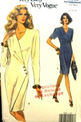 8530 VOGUE TAPERED MOCK WRAP DRESS 92 EZ PATTERN 6-10, 12-16